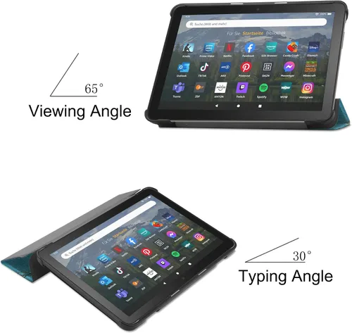 Vista 6 de Funda para Amazon Kindle Fire HD 8 y Fire HD 8 Plus (12ª/10ª generación, versión 2024/2022/2020) de 8 pulgadas, UUcovers con soporte triple