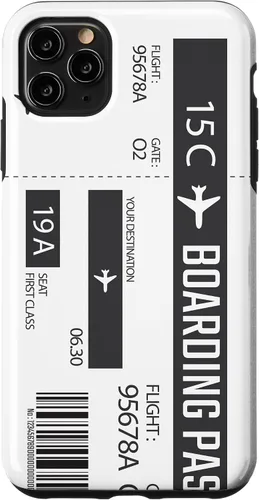Vista 13 de Tarjeta de embarque de avión, boleto de avión, divertido estuche de regalo de viaje para iPhone 17