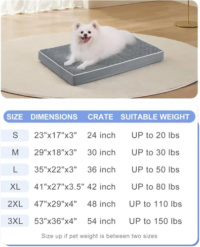 Vista 6 de KSIIA Cojín para Cama de Perro para Jaula Impermeable para Perros Pequeños con Funda Extraíble y Lavable, Espuma Tipo Caja de Huevos y Fondo
