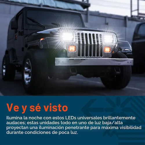 Vista 6 de Bombilla led universal de 7" x 6", 45 vatios, para enchufar y utilizar, eficiencia energética, resistente, faro delantero cuadrado o rectangular
