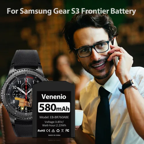 Vista 2 de [580mAh] Batería para Samsung Gear S3 Frontier (SM-R760) y Gear S3 Classic, reemplazo de batería de alta capacidad para SM-R770, BR760, R765