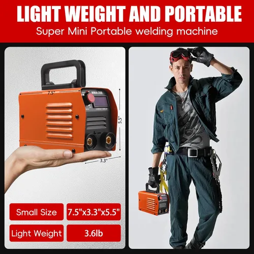 Vista 6 de Mini Máquina de Soldadura Portátil, MMA 250A 110V Soldador de Palo, Máquina de Soldadura IGBT Inversora, Arranque en Caliente, Fuerza de Arco