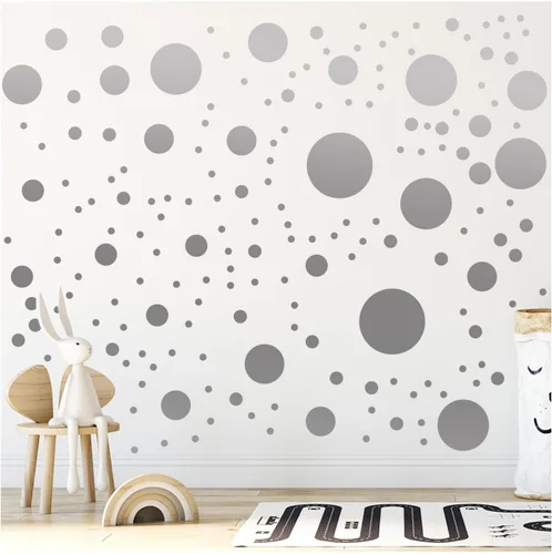 Vista 14 de Más de 500 calcomanías de pared de círculos de lunares surtidos para dormitorio de niños, sala de estar, aula, sala de juegos, calcomanías de pared