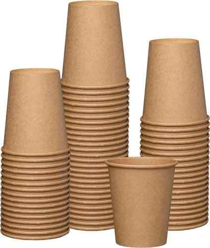 Vista 9 de GUSTO [10 onzas – 100 vasos de papel kraft desechables, tazas de café caliente marrón sin blanquear – tazas ecológicas (paquete anteriormente cómodo)