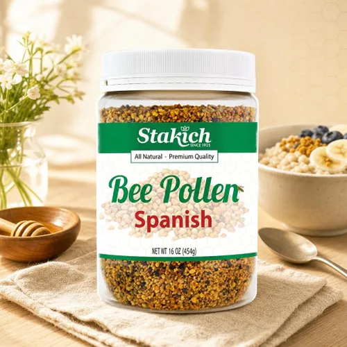 Vista 5 de Stakich Gránulos de polen de abeja español, puros, naturales, sin procesar, 1 libra (16 onzas)