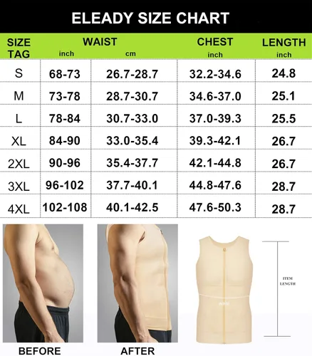 Vista 7 de Eleady Camiseta de compresión para hombre con cremallera para adelgazar el cuerpo, camiseta deportiva sin mangas