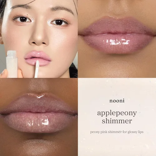 Vista 2 de NOONI Appleblacktea Lip Oil & Applepeony Shimmer Duo - Plumping Lip Gloss