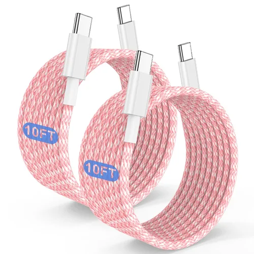 Vista 9 de Cable largo USB C a C de carga rápida de 10 pies, 60 W, cable de carga tipo C a C para Apple iPhone 18 Pro Max/18 Pro/DUO/17 Pro Max/17 Air/16 Pro