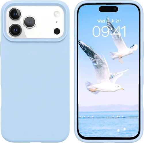 Vista 87 de GUAGUA Funda compatible con iPhone 17 Pro Max de 6.9 pulgadas, silicona líquida, goma de gel suave, delgada, forro de microfibra delgada