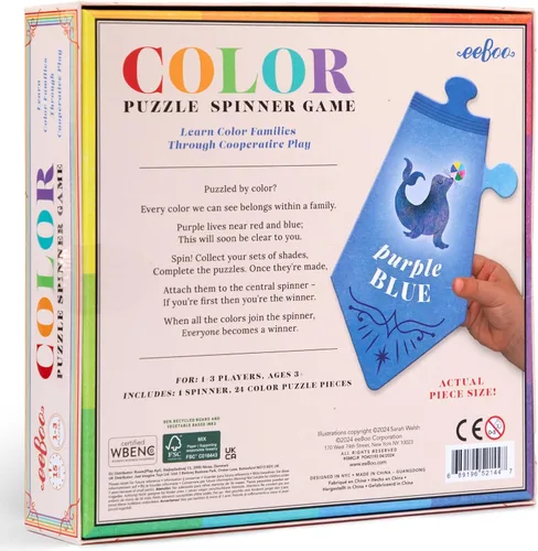 Vista 2 de eeBoo: Juego Giratorio de Rompecabezas de Colores - 24 Piezas de Rompecabezas de Colores, Aprende Familias de Colores, Juego Educativo Cooperativo