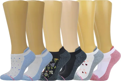 Vista 8 de Dr. Motion 6 pares de calcetines de compresión transpirables acolchados de corte bajo para mujer