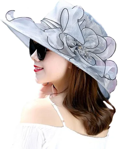 Vista 16 de seven wolves Sombrero de sol de verano para mujer con protección UV, sombreros de ala ancha plegable 1 azul