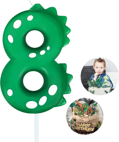 Vista 40 de Velas de cumpleaños con número (0 velas rojas) con forma de dinosaurio, velas de pastel de feliz cumpleaños para decoración de fiesta de cumpleaños