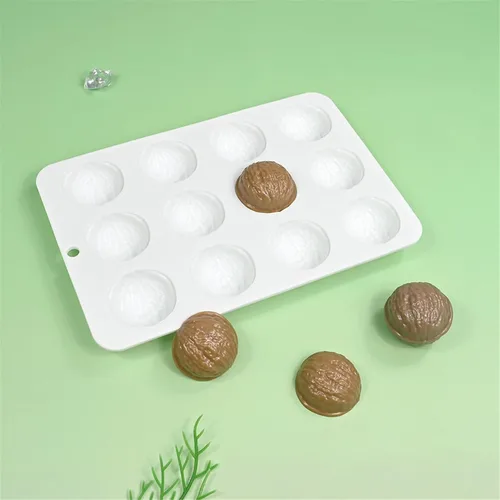 Vista 6 de Molde de silicona de grado alimenticio, bandeja para hacer chocolate y dulces de 12 cavidades para hornear, molde de postre
