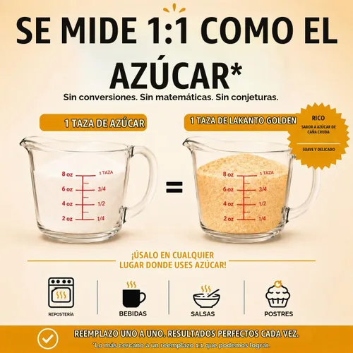 Vista 7 de Lakanto - Edulcorante de fruta del monje, sustituto de azúcar 1:1, keto, sin OGM