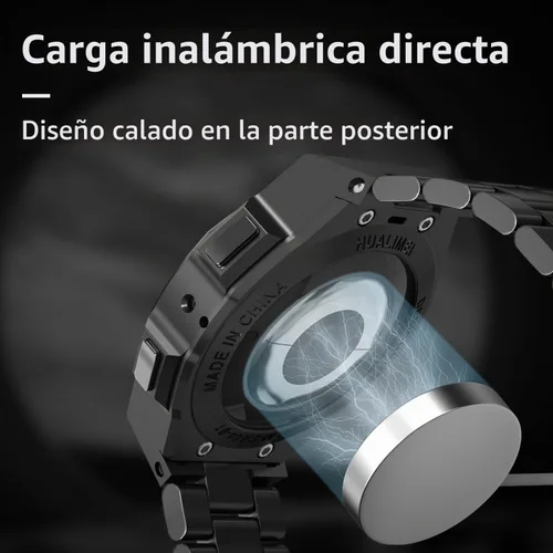 Vista 4 de Funda de lujo con correa diseñada para Samsung Galaxy Watch 6/5/4 de 1.732 pulgadas, resistente funda protectora militar de metal con correa táctica