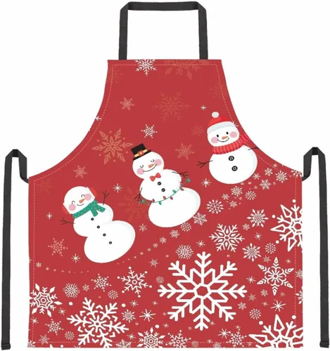 Vista 104 de Dreaweet Delantal de cocina unisex con cuello ajustable de Navidad