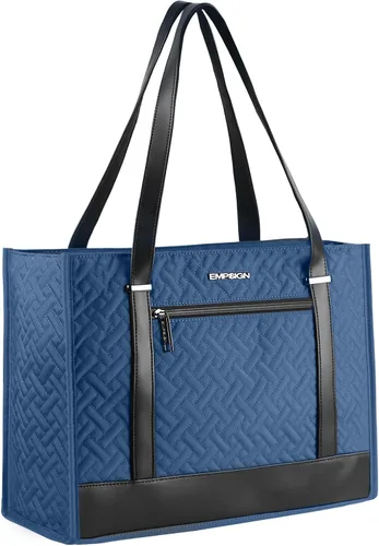 Vista 9 de EMPSIGN - Maletín para laptop para mujer de 16 pulgadas, Acolchado, negro, L, Elegante