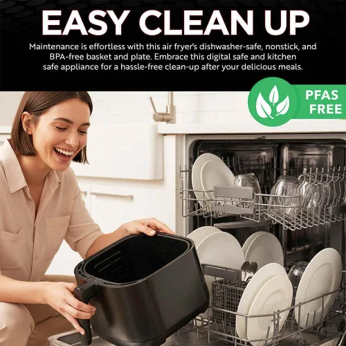 Vista 5 de Kitchen Elite KE-AF300M Freidora de aire digital de 3 cuartos de galón, freidora de aire compacta sin aceite con controles táctiles digitales