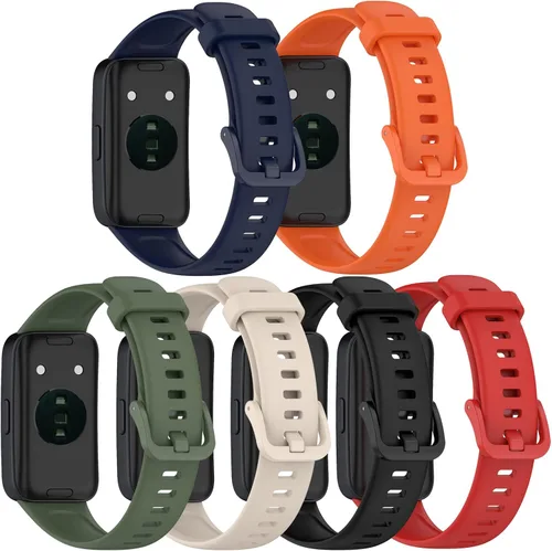 Vista 10 de FitTurn Paquete de 6 correas de silicona suave para reloj HUAWEI Band 8 para mujeres y hombres, repuesto resistente al agua para reloj de fitness