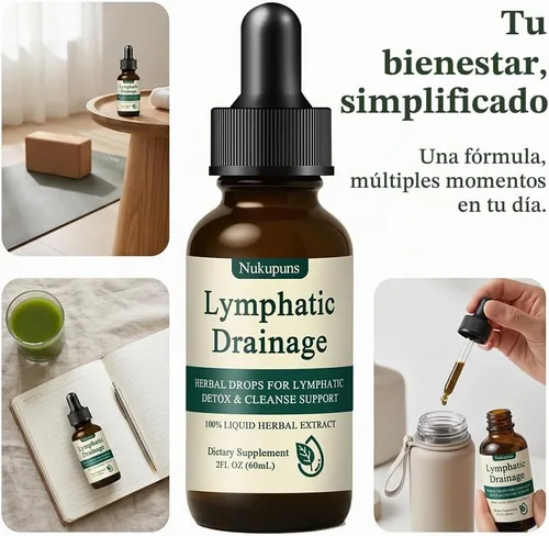 Vista 4 de Gotas de drenaje linfático, suplementos de drenaje linfático, apoyo del sistema linfático de mezcla de hierbas, drenaje linfático, vegano y sin OMG