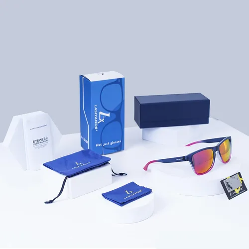 Vista 6 de Lasiyanor Gafas de sol polarizadas cuadradas TAC ligeras, marco TR90, protección UV400, gafas de sol de diseño moderno para hombres y mujeres