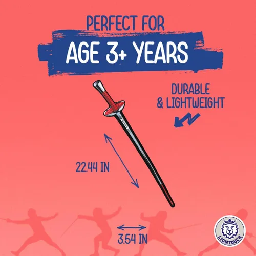 Vista 4 de Liontouch - Láminas de espuma de esgrima deportiva para 2 niños, rojo y azul, a partir de 3 años Realistic Fencing Weapon Set For Beginners Foam