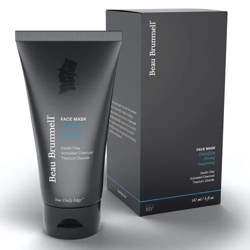 Vista 3 de Beau Brummell - Mascarilla facial para hombre Tratamiento facial desintoxicante con arcilla de caolín y carbón activado Fórmula de limpieza