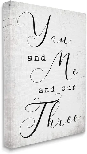 Vista 10 de Stupell Industries You Me and Our Three Phrase Family Home Quote, diseño de Daphne Polselli - Arte de pared enmarcado en negro, 11 x 14, blanco roto