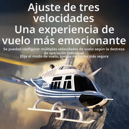 Vista 4 de Helicóptero de control remoto C138, helicóptero Bell206 a escala 1:33, 2.4G, 4 canales, RTF, monohélice libre, posicionamiento de flujo óptico