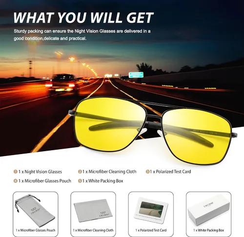 Vista 7 de URUMQI Lentes de sol de aviador polarizados cuadrados para hombre, lente de protección TAC UV400, pantallas de navegador piloto para conducir golf