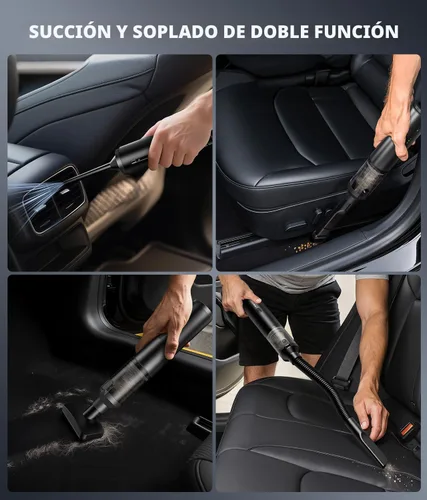 Vista 3 de Aspiradora de Coche Portátil Inalámbrica de Mano 4-en-1 Mini Aspiradora Inalámbrica con 2 Modos de Succión y 16800pa de Potencia de Succión Modos