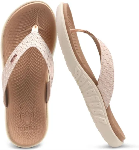Vista 7 de KuaiLu - Sandalias para mujer, cómodas, buenas para fascitis plantar, buen soporte del arco, estilo pata de gallo, para interior o exterior en verano