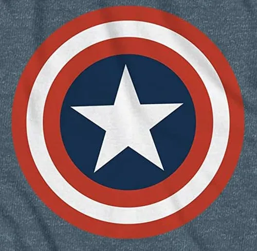 Vista 6 de Marvel Camiseta para hombre con logotipo de escudo desgastado del Capitán
