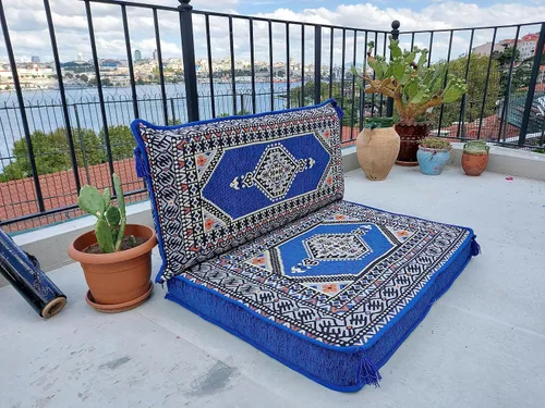 Vista 4 de arabicsofa Sofá de piso pequeño - Sofá modular turco hecho a mano con asientos bajos estilo Majlis