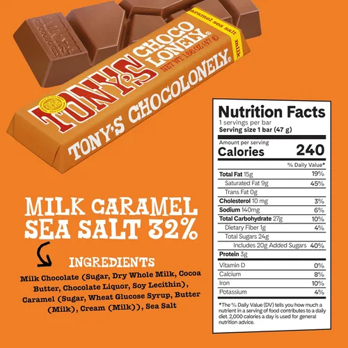 Vista 3 de Tony’s Chocolonely - Paquete de variedad de barras de chocolate arcoíris, chocolate belga oscuro y con leche con sal marina, caramelo, almendra