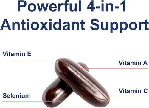 Vista 4 de Carlson - ACES + Zn, vitaminas A, C, E + selenio y zinc, salud celular y apoyo inmunológico, antioxidante, 180 cápsulas blandas
