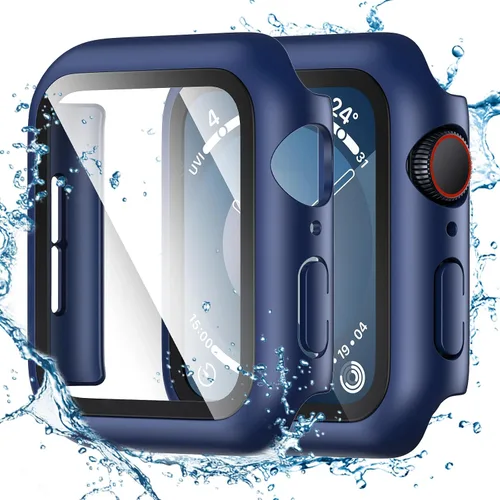 Vista 18 de Tensea - Funda protectora de pantalla para Apple Watch de 1.732 in SE 3/2nd/SE/Series 6/5/4 Waterproof iWatch Protective Face Cover -Tempered