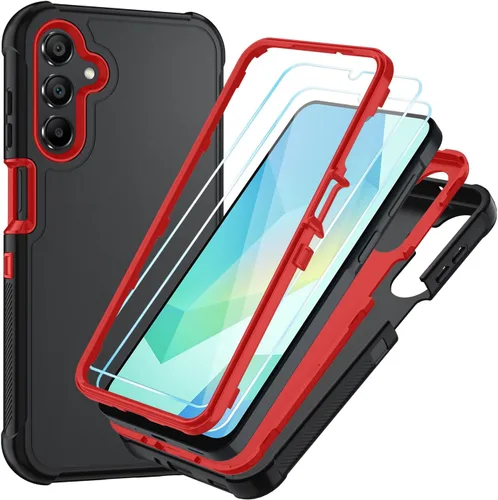 Vista 10 de Funda para Samsung Galaxy A16 5G: Cubierta de Teléfono a Prueba de Golpes de 3 Capas con Protector de Pantalla HD, Protección Híbrida Protectiva