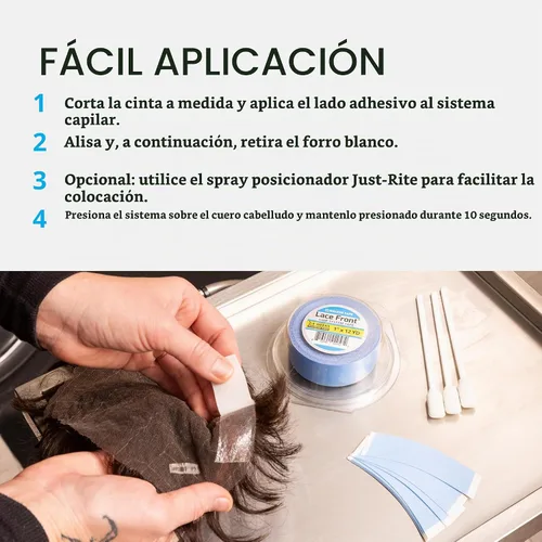 Vista 5 de Walker - Rollo de cinta de soporte frontal de encaje azul de 1/2 pulgada x 3 yardas, cinta de peluca de doble cara para pelucas de encaje, tupés