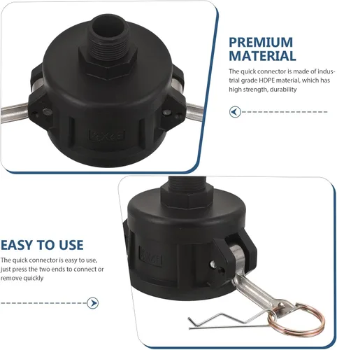 Vista 3 de Ibc Tote Adapter Hdpe Quick Connect Fitting 2 Inch to 3/4 Inch