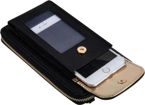 Vista 2 de Crossbody - Monedero para teléfono celular para mujer, monedero con soporte de muñeca para teléfono