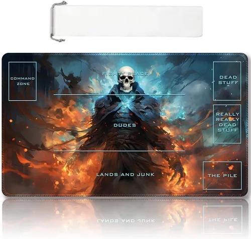 Vista 34 de Tapete de juego MTG cosido de alta calidad con zonas y parte trasera de goma antideslizante, tapete de juego TCG para MTG y otros juegos de cartas
