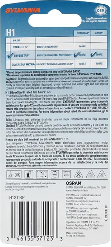 Vista 2 de Foco halógeno de alto rendimiento SilverStar (1 unidad) Sylvania 9003 (también encaja H4), H1