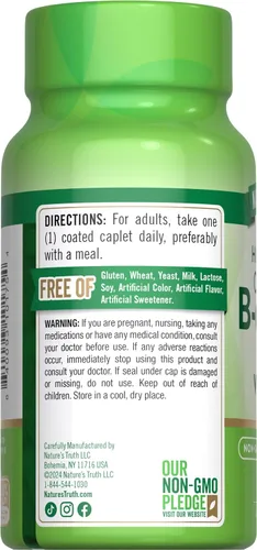 Vista 7 de Nature's Truth Vitamina B Complex Plus Vitamina C 100 cápsulas Suplemento vegano, sin OMG y sin gluten