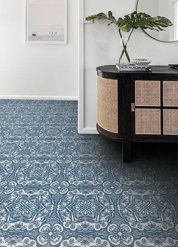 Vista 3 de FloorPops Azulejos de piso Erina Blue de 12 x 12 pulgadas, FP4945