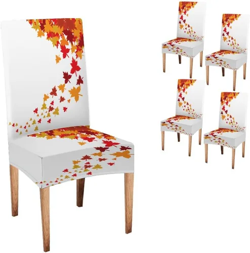 Vista 250 de CAPSCEOLL Christmas Dining Chair Covers,Snowflakes Festive Winter Pattern Stretch Chair Covers for Dining Room Set of 2 Washable Spandex Parson