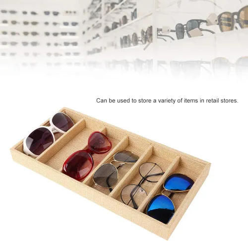 Vista 4 de Jopwkuin sunglass storage cvenient 38×19×4 6 grids sunglasses display box jewelery display organizer tray