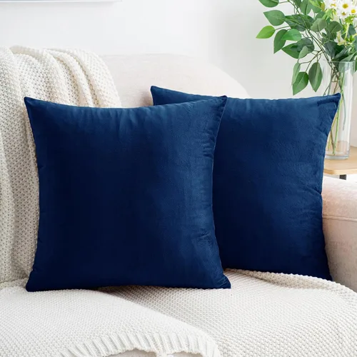 Vista 46 de HWY 50 fundas de almohada decorativas de terciopelo sólido para sofá, sala de estar. Ambar