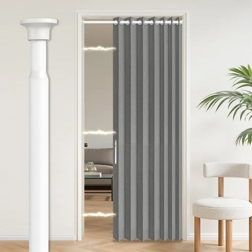 Vista 114 de AJAZZ Cortina de puerta magnética 100% opaca de acordeón para armario, cortina invisible para puerta interior de dormitorio, sala de estar, pasillo